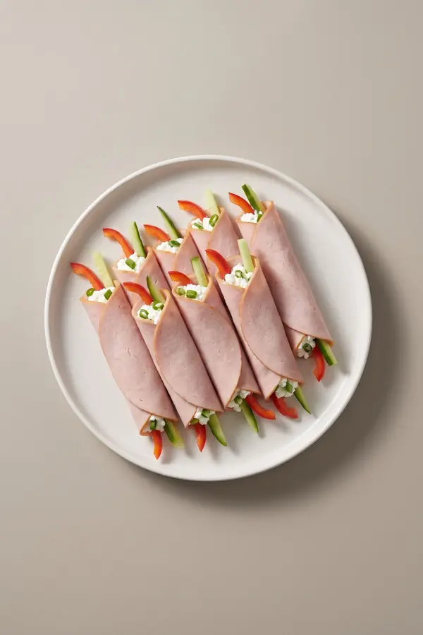 Turkey Ham and Cottage Cheese Roll-Ups