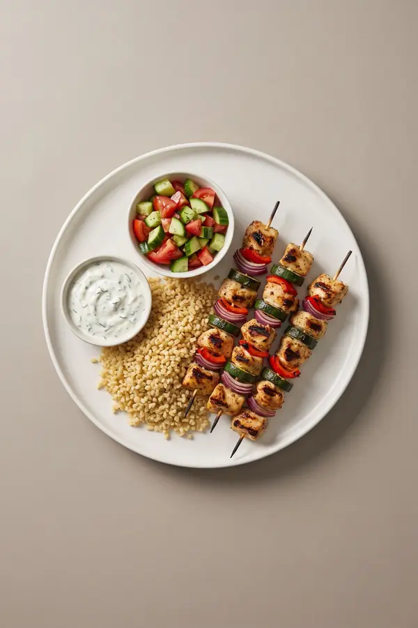 Chicken Skewers with Garlic Yogurt Sauce