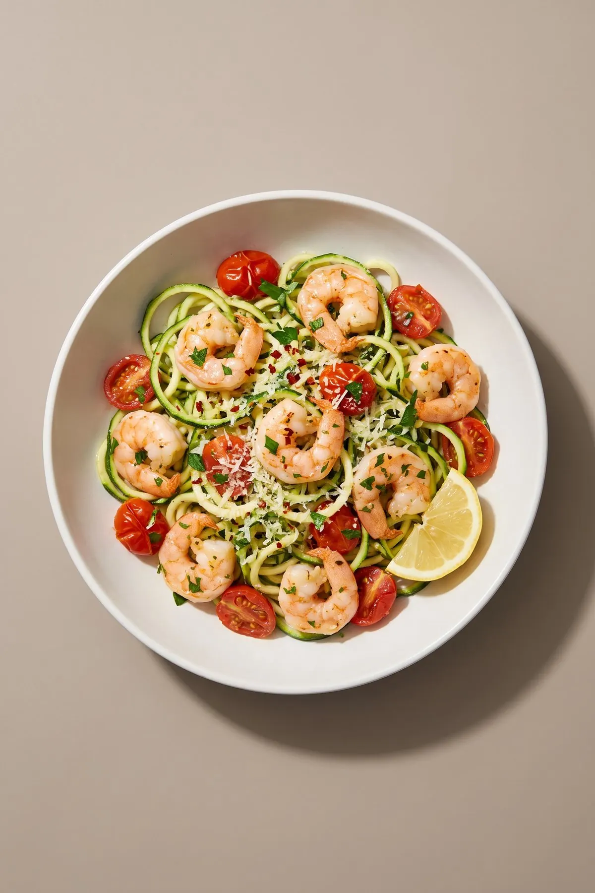 Garlic Shrimp with Zucchini Noodles