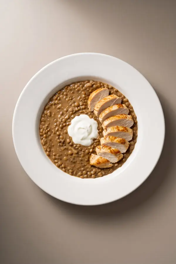 Lencsefőzelék sült pulykamellel