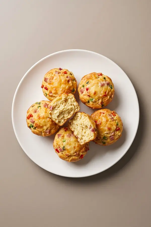 Ham and Cheese Cottage Cheese Muffins