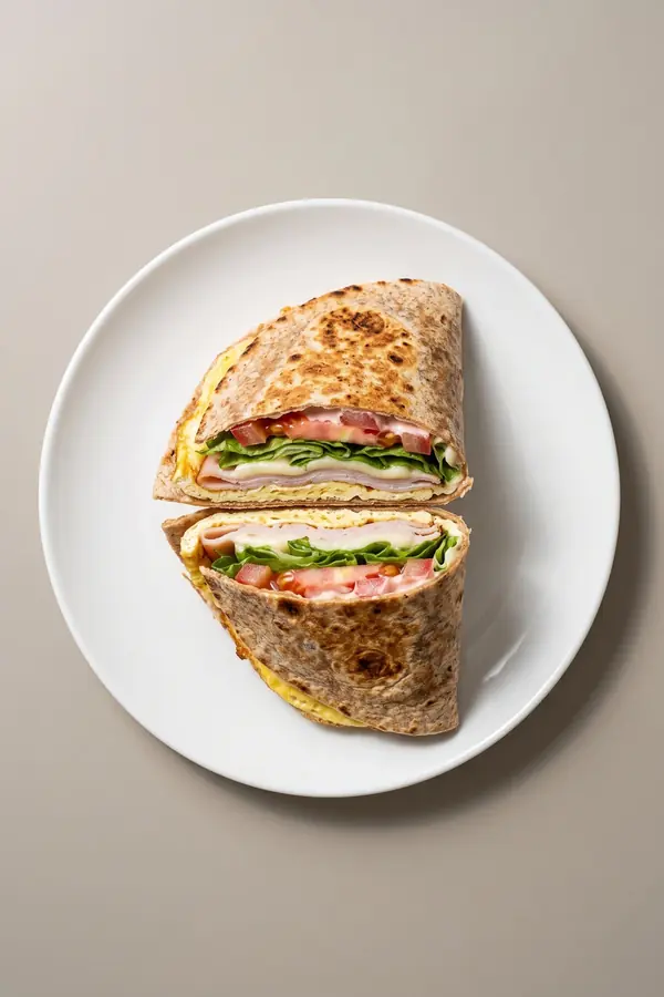 Tojásos tortilla-wrap egy serpenyőben