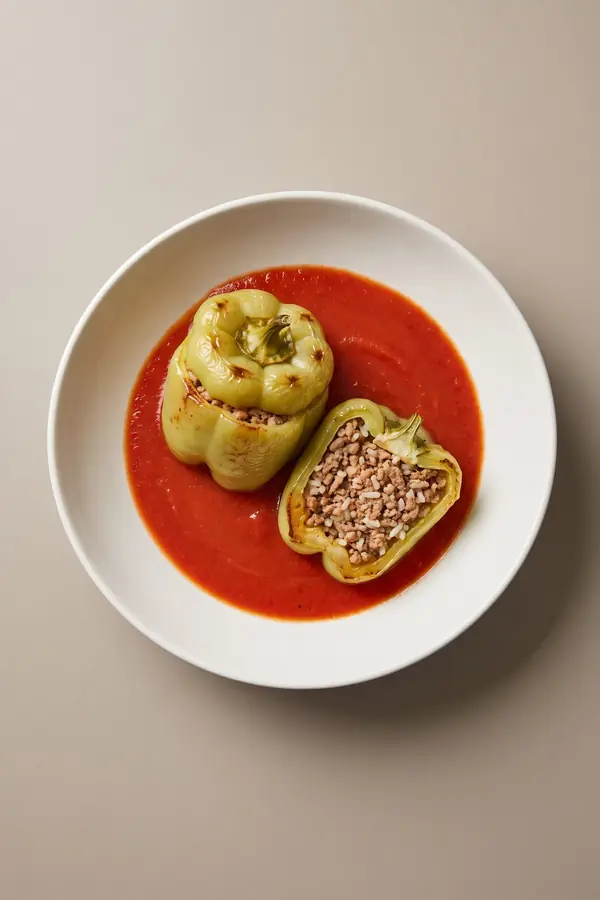 Töltött paprika pulykával, könnyítve
